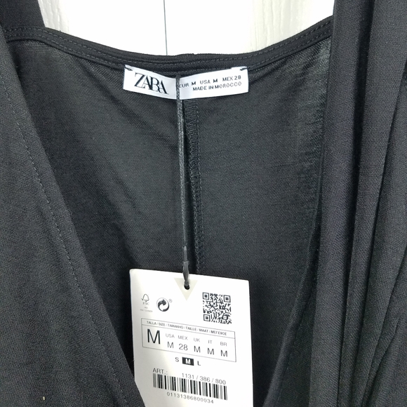 Zara black wrap Romper size medium new with tags - Picture 8 of 8